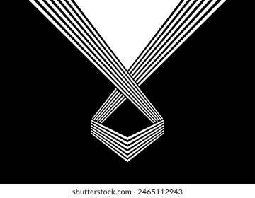 Striped vector pattern of straight broken black lines. Transition from black to white. Modern black and white vector background. Vector ribbon of parallel lines.