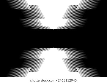 Striped vector pattern of straight broken black lines. Modern black and white Vector background for covers, posters, interior decor, clothing design.