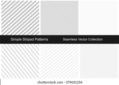 Striped vector patterns - seamless collection.