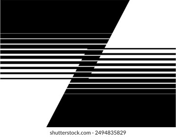 Transición de Vector a rayas de negro a blanco. Para embalaje, cubiertas, textiles, publicidad, Diseño web. Elemento de diseño de Vector. Trama de línea rota