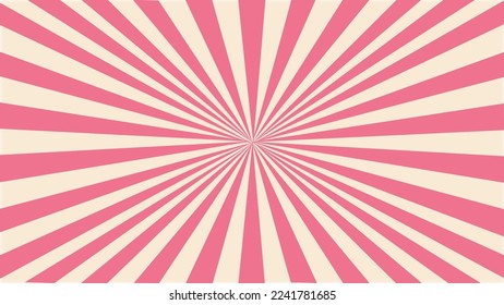 Striped vintage sunburst background vector illustration.