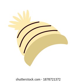 ilustración vectorial de la estación de invierno de protección de sombrero caliente de rayas