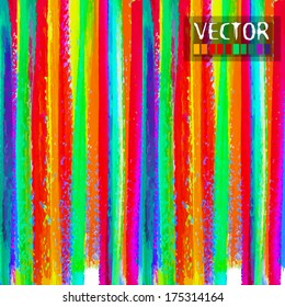 Striped watercolor background. Vector