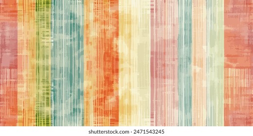 Patrón de acuarela a rayas. patrón sin fisuras con diferentes líneas curvas de color, ilustración de acuarela multicolor para impresión superficial ikat gradiente de Fondo de pantalla en mosaico.