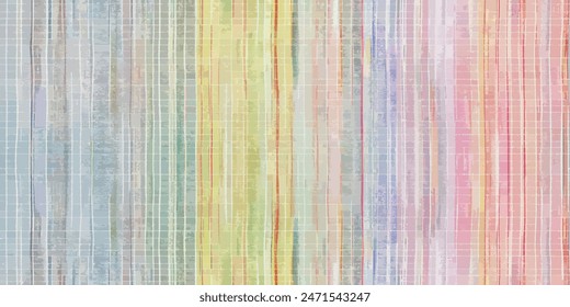 Patrón de acuarela a rayas. patrón sin fisuras con diferentes líneas curvas de color, ilustración de acuarela multicolor para impresión superficial ikat gradiente de Fondo de pantalla en mosaico.