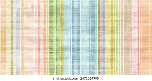 Striped watercolor pattern.  seamless pattern with colored different lines,Pastel watercolor illustration multicolor for surface print ikat gradient tileable wallpaper.