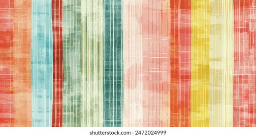 Striped watercolor pattern.  seamless pattern with colored different lines,Pastel watercolor illustration multicolor for surface print ikat gradient tileable wallpaper.