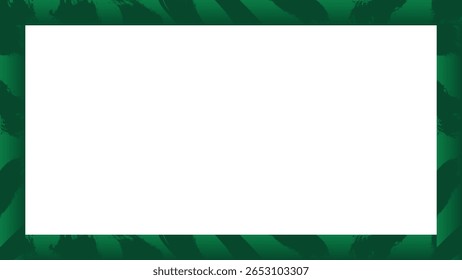 Striped watermelon rind frame border vector design on transparent background