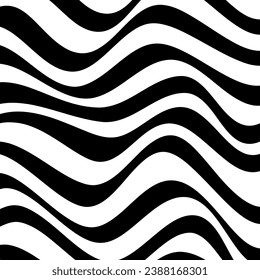 Striped wave pattern. Linear abstract zebra background. Modern graphic design.