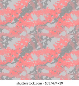 Striped and waved mesh seamless pattern. Pastel orange and dark grey grid on light gray background. Usable as textile print and for wrapping paper, as backdrop for site and wallpaper and other design