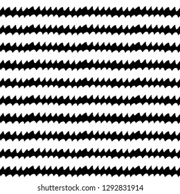 Striped wavy pattern. Black on white background. Hand drawn brush texture. Vector illustration. For print for clothes, bags, towels, fabric, textile, website, card wrapping wallpaper backdrop