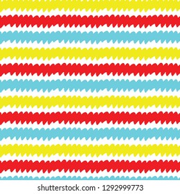 Striped wavy pattern. Colorful on white background. Hand drawn brush texture. Vector illustration. For print for clothes, bags, towels, fabric, textile, website, card wrapping wallpaper backdrop