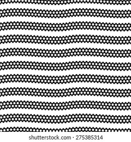 Striped wavy pattern of hexagons seamless vector background.