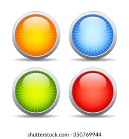Striped web buttons set illustration isolated on white background
