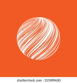 Striped white, orange background. Logo design. Illustration. Light-box




