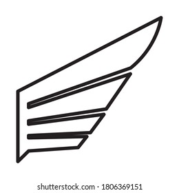 striped wing icon over white background, line style, vector illustration
