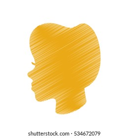 Striped woman head profile design