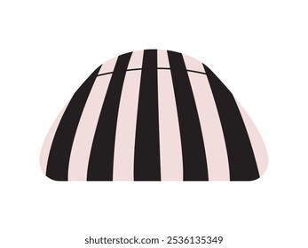 Striped women clutch handbag flat vector illustration