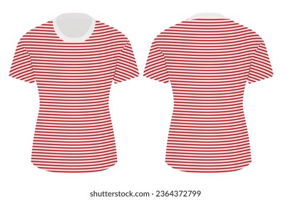 Striped women t shirt. vector illustration