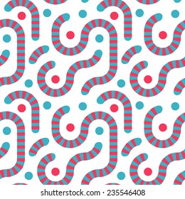 Striped worms. Abstract seamless pattern.