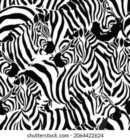 Striped zebra seamless pattern vector