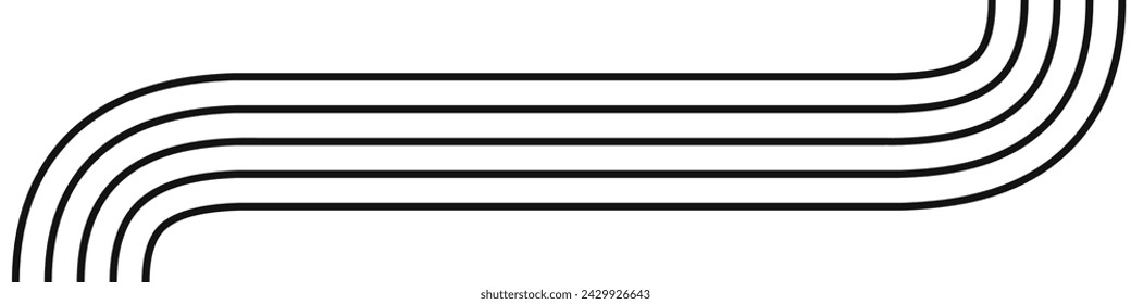 Striped zen shape with curve from down to top