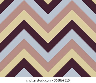 Striped, zigzagging seamless pattern. Zig-zag line texture. Stripy geometric background. Blue, brown,beige contrast colored. Winter theme. Vector