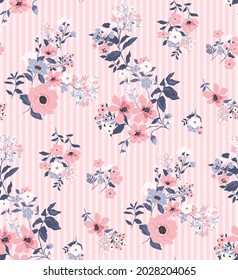 STRIPER FLORAL SEAMLESS GIRLS PATTERN