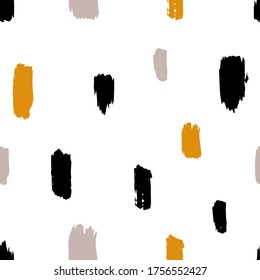Stripes abstract hand drawn doodle vector seamless pattern. Abstract seamless pattern with different shapes and textured on a white background.