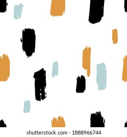 Stripes abstract hand drawn doodle vector seamless pattern. Abstract seamless pattern with different shapes and textured on a white background.