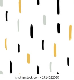 Streifen abstrakte handgezeichnete doodle Vektorgrafik nahtlos Muster. Abstraktes, nahtloses Muster mit verschiedenen Formen und strukturiert auf weißem Hintergrund.