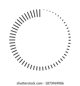 stripes around the circle logo countdown, vector circular icon with stripes around the perimeter, time sign
