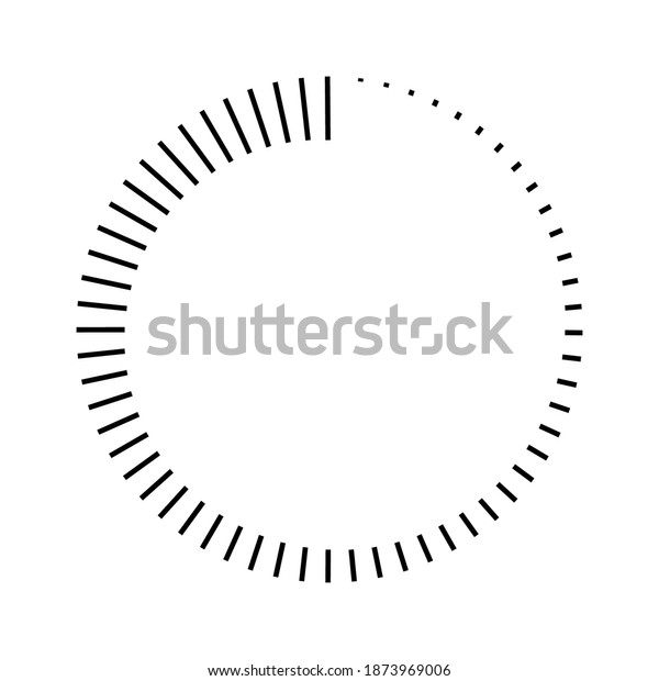 stripes around the circle\
logo countdown, vector circular icon with stripes around the\
perimeter, time sign
