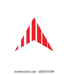 stripes arrow up symbol logo vector