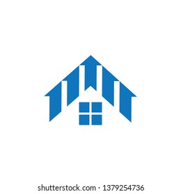 stripes arrow up triangle geometric logo vector