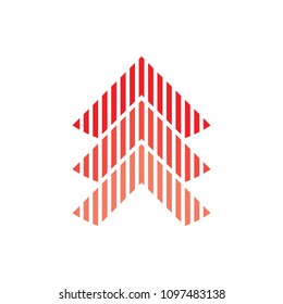 stripes up arrows gradient design logo