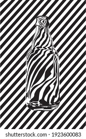 stripes bottle design vector abstract