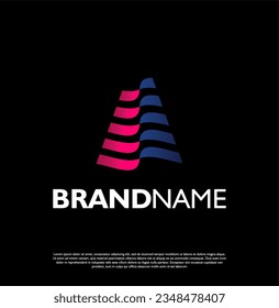 Stripes Building Logo Icon for Company