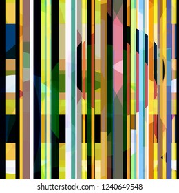 Stripes and circles. Bright seamless texture. Abstract vector background for web page, banners backdrop, fabric, home decor, wrapping