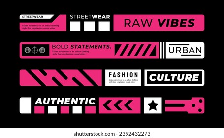 Stripes for Clothing design. Street, Urban, Slogan, Hip Hop and Y2K Style. for screen printing designs for t-shirts, hoodies, jackets and others