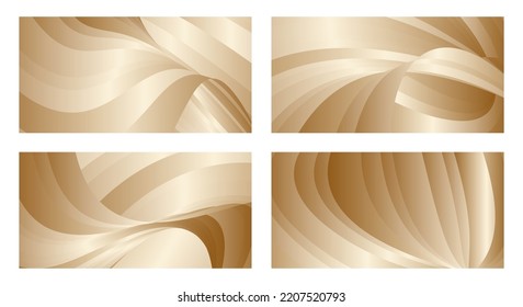 Stripes with colored golden silk glitter, gradient. Set of 4 backgrounds. Creative background, wallpaper, magazine cover EPS vector
