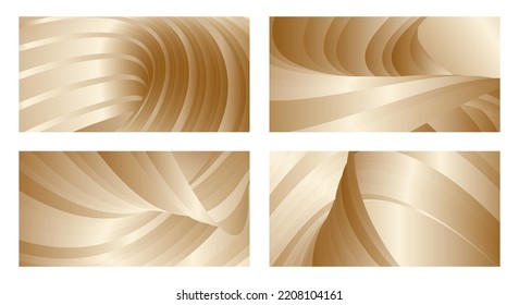 Stripes with colored golden silk glitter, gradient. Set of 4 backgrounds. Creative background, wallpaper, magazine cover EPS vector