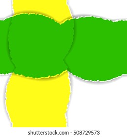 Stripes of colorful lacerated papers, vector elements for design.