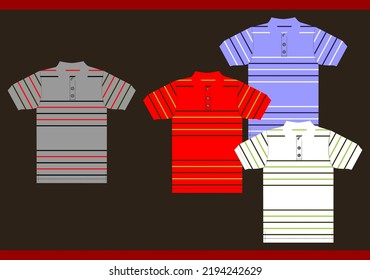 stripes design vecktor illustration with short sleeves t-shirt 
Apparel outwear template front,full color stripe style.men mockup