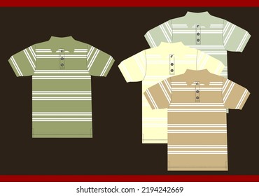 stripes design vecktor illustration with short sleeves t-shirt 
Apparel outwear template front,full color stripe style.men mockup