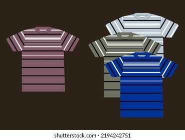 stripes design vecktor illustration with short sleeves t-shirt 
Apparel outwear template front,full color stripe style.men mockup