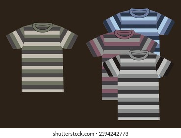 stripes design vecktor illustration with short sleeves t-shirt 
Apparel outwear template front,full color stripe style.men mockup