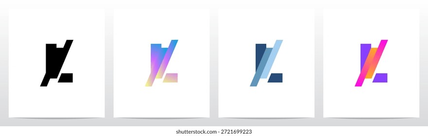 Streifen diagonal geschnittener Buchstabe in halber Initiale Logo-Design L