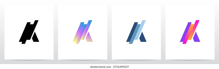 Streifen diagonal geschnittener Buchstabe in halber Initiale Logo-Design A