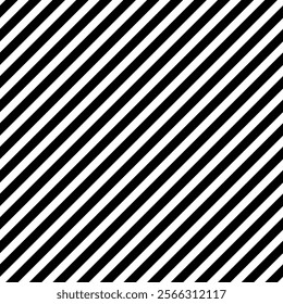 Stripes diagonal lines seamless vector pattern. White on black Diagonal geometric pattern lines, repeatable texture, Stripes grid isolated on white background – Vector illustration.
